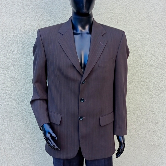 BEAVERBROOK MEN'S VINTAGE PURE WOOLMARK WOOL (3) BUTTON CLASSIC SUIT COAT CANADA - Picture 1 of 17